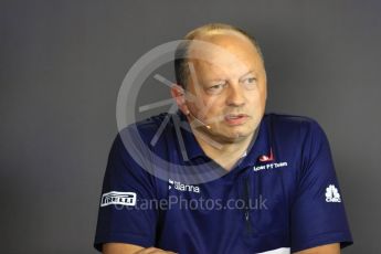 World © Octane Photographic Ltd. Formula 1 - Budapest Grand Prix- Team Press Conference – Part 1. Frederic Vasseur– Team Principal and CEO of Sauber Motorsport AG. Hungaroring, Budapest, Hungary. Thursday 27th July 2017. Digital Ref : 1904LB1D8665