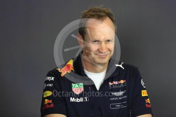 World © Octane Photographic Ltd. Formula 1 - Budapest Grand Prix- Team Press Conference – Part 2. Paul Monaghan - Chief Engineer of Red Bull Racing. Hungaroring, Budapest, Hungary. Thursday 27th July 2017. Digital Ref: 1904LB1D8710