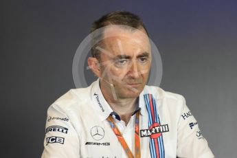 World © Octane Photographic Ltd. Formula 1 - Budapest Grand Prix- Team Press Conference – Part 2. Paddy Lowe - Chief Technical Officer at Williams Martini Racing. Hungaroring, Budapest, Hungary. Thursday 27th July 2017. Digital Ref: 1904LB1D8717