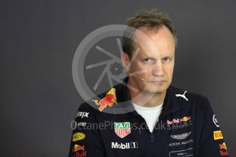 World © Octane Photographic Ltd. Formula 1 - Budapest Grand Prix- Team Press Conference – Part 2. Paul Monaghan - Chief Engineer of Red Bull Racing. Hungaroring, Budapest, Hungary. Thursday 27th July 2017. Digital Ref: 1904LB1D8725
