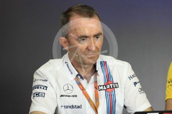 World © Octane Photographic Ltd. Formula 1 - Budapest Grand Prix- Team Press Conference – Part 2. Paddy Lowe - Chief Technical Officer at Williams Martini Racing. Hungaroring, Budapest, Hungary. Thursday 27th July 2017. Digital Ref: 1904LB1D8743