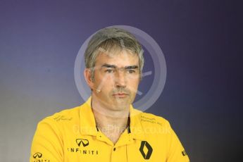World © Octane Photographic Ltd. Formula 1 - Budapest Grand Prix- Team Press Conference – Part 2. Nick Chester – Chassis Technical Director at Renault Sport Formula 1 Team. Hungaroring, Budapest, Hungary. Thursday 27th July 2017. Digital Ref: 1904LB1D8749