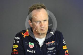 World © Octane Photographic Ltd. Formula 1 - Budapest Grand Prix- Team Press Conference – Part 2. Paul Monaghan - Chief Engineer of Red Bull Racing. Hungaroring, Budapest, Hungary. Thursday 27th July 2017. Digital Ref: 1904LB1D8753