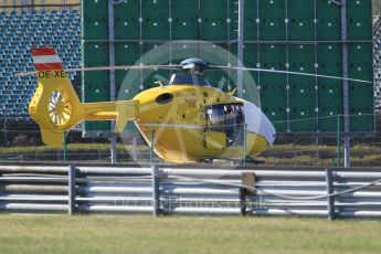 World © Octane Photographic Ltd. Formula 1 - Hungarian in-season testing. Eurocopter EC135 T2 medical helicopter OE-XEI. Hungaroring, Budapest, Hungary. Tuesday 1st August 2017. Digital Ref:1916CB1L2811