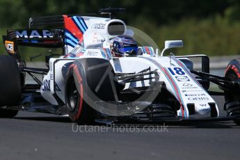 World © Octane Photographic Ltd. Formula 1 - Hungarian in-season testing. Lance Stroll - Williams Martini Racing FW40. Hungaroring, Budapest, Hungary. Tuesday 1st August 2017. Digital Ref:1916CB1L2880