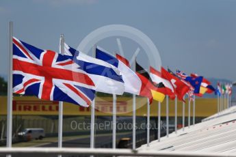 World © Octane Photographic Ltd. Formula 1 - Hungarian Pirelli tyre test. National flags. Hungaroring, Budapest, Hungary. Tuesday 1st August 2017. Digital Ref: