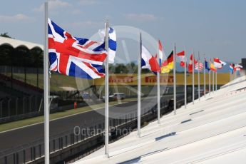 World © Octane Photographic Ltd. Formula 1 - Hungarian in-season testing. National flags. Hungaroring, Budapest, Hungary. Tuesday 1st August 2017. Digital Ref: 1916LB1D2715