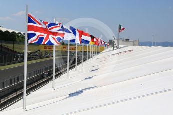 World © Octane Photographic Ltd. Formula 1 - Hungarian Pirelli tyre test. National flags. Hungaroring, Budapest, Hungary. Tuesday 1st August 2017. Digital Ref: