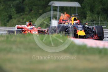 World © Octane Photographic Ltd. Formula 1 - Hungarian in-season testing. Sebastian Vettel - Scuderia Ferrari SF70H and Pierre Gasly - Red Bull Racing RB13. Hungaroring, Budapest, Hungary. Wednesday 2nd August 2017. Digital Ref: