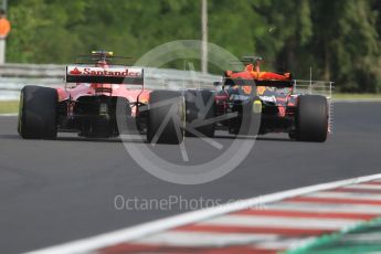 World © Octane Photographic Ltd. Formula 1 - Hungarian in-season testing. Sebastian Vettel - Scuderia Ferrari SF70H and Pierre Gasly - Red Bull Racing RB13. Hungaroring, Budapest, Hungary. Wednesday 2nd August 2017. Digital Ref: