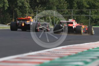 World © Octane Photographic Ltd. Formula 1 - Hungarian in-season testing. Sebastian Vettel - Scuderia Ferrari SF70H and Pierre Gasly - Red Bull Racing RB13. Hungaroring, Budapest, Hungary. Wednesday 2nd August 2017. Digital Ref: