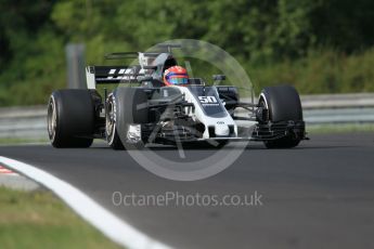 World © Octane Photographic Ltd. Formula 1 - Hungarian in-season testing. Santino Ferrucci - Haas F1 Team VF-17. Hungaroring, Budapest, Hungary. Wednesday 2nd August 2017. Digital Ref: