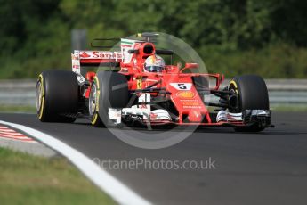 World © Octane Photographic Ltd. Formula 1 - Hungarian in-season testing. Sebastian Vettel - Scuderia Ferrari SF70H. Hungaroring, Budapest, Hungary. Wednesday 2nd August 2017. Digital Ref: