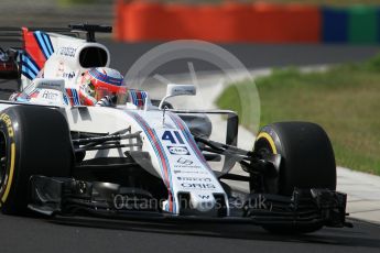 World © Octane Photographic Ltd. Formula 1 - Hungarian in-season testing. Luca Ghiotto - Williams Martini Racing FW40. Hungaroring, Budapest, Hungary. Wednesday 2nd August 2017. Digital Ref: