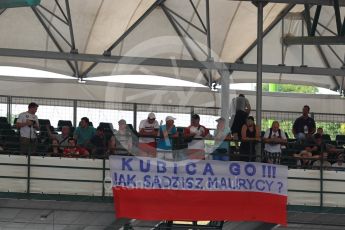 World © Octane Photographic Ltd. Formula 1 - Hungarian in-season testing. Robert Kubica fans. Hungaroring, Budapest, Hungary. Wednesday 2nd August 2017. Digital Ref: