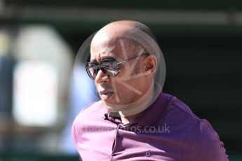 World © Octane Photographic Ltd. Formula 1 - Hungarian Grand Prix Paddock. Lewis Hamilton' father, Anthony Hamilton. Hungaroring, Budapest, Hungary. Saturday 29th July 2017. Digital Ref:1906LB1D8808