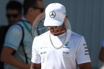 World © Octane Photographic Ltd. Formula 1 - Hungarian Grand Prix Paddock. Lewis Hamilton - Mercedes AMG Petronas F1 W08 EQ Energy+. Hungaroring, Budapest, Hungary. Saturday 29th July 2017. Digital Ref:1906LB1D8885