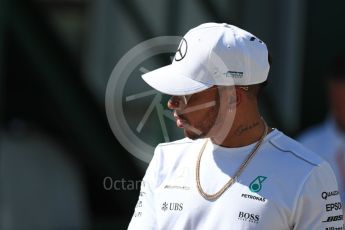 World © Octane Photographic Ltd. Formula 1 - Hungarian Grand Prix Paddock. Lewis Hamilton - Mercedes AMG Petronas F1 W08 EQ Energy+. Hungaroring, Budapest, Hungary. Saturday 29th July 2017. Digital Ref:1906LB1D8888