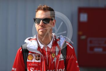 World © Octane Photographic Ltd. Formula 1 - Hungarian Grand Prix Paddock. Sebastian Vettel - Scuderia Ferrari SF70H. Hungaroring, Budapest, Hungary. Saturday 29th July 2017. Digital Ref:1906LB1D8941