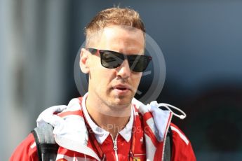 World © Octane Photographic Ltd. Formula 1 - Hungarian Grand Prix Paddock. Sebastian Vettel - Scuderia Ferrari SF70H. Hungaroring, Budapest, Hungary. Saturday 29th July 2017. Digital Ref:1906LB1D8948