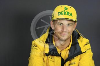 World © Octane Photographic Ltd. Formula 1 - Budapest Grand Prix – Thursday Driver Press Conference – Part 1. Nico Hulkenberg - Renault Sport F1 Team. Hungaroring, Budapest, Hungary. Thursday 27th July 2017. Digital Ref: 1894LB1D5738