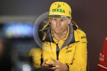 World © Octane Photographic Ltd. Formula 1 - Budapest Grand Prix – Thursday Driver Press Conference – Part 1. Nico Hulkenberg - Renault Sport F1 Team. Hungaroring, Budapest, Hungary. Thursday 27th July 2017. Digital Ref: 1894LB1D5843
