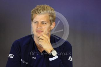 World © Octane Photographic Ltd. Formula 1 - Budapest Grand Prix – Thursday Driver Press Conference – Part 1. Marcus Ericsson – Sauber F1 Team. Hungaroring, Budapest, Hungary. Thursday 27th July 2017. Digital Ref: 1894LB1D5857