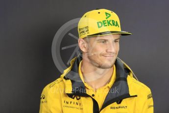 World © Octane Photographic Ltd. Formula 1 - Budapest Grand Prix – Thursday Driver Press Conference – Part 1. Nico Hulkenberg - Renault Sport F1 Team. Hungaroring, Budapest, Hungary. Thursday 27th July 2017. Digital Ref: 1894LB1D5909