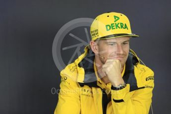 World © Octane Photographic Ltd. Formula 1 - Budapest Grand Prix – Thursday Driver Press Conference – Part 1. Nico Hulkenberg - Renault Sport F1 Team. Hungaroring, Budapest, Hungary. Thursday 27th July 2017. Digital Ref: 1894LB1D5933