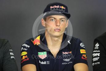 World © Octane Photographic Ltd. Formula 1 - Budapest Grand Prix – Thursday Driver Press Conference – Part 2. Max Verstappen - Red Bull Racing. Hungaroring, Budapest, Hungary. Thursday 27th July 2017. Digital Ref: 1894LB1D5964