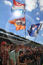 World © Octane Photographic Ltd. Formula 1 - Hungarian Grand Prix Paddock. Max Verstappen fans - Red Bull Racing RB13. Hungaroring, Budapest, Hungary. Thursday 27th July 2017. Digital Ref: