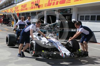 World © Octane Photographic Ltd. Formula 1 - Hungarian Grand Prix Paddock. Williams Martini Racing FW40. Hungaroring, Budapest, Hungary. Thursday 27th July 2017. Digital Ref: