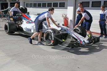 World © Octane Photographic Ltd. Formula 1 - Hungarian Grand Prix Paddock. Williams Martini Racing FW40. Hungaroring, Budapest, Hungary. Thursday 27th July 2017. Digital Ref: