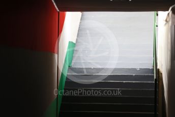 World © Octane Photographic Ltd. Tunnel with flag covered walls. Hungaroring, Budapest, Hungary. Thursday 27th July 2017. Digital Ref: 1895CB2D0363