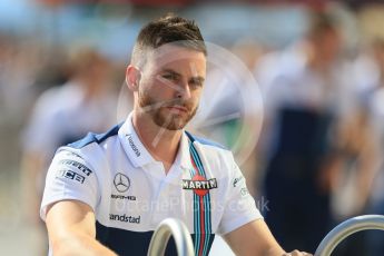 World © Octane Photographic Ltd. Formula 1 - Hungarian Grand Prix Paddock. Williams Martini Racing FW40. Hungaroring, Budapest, Hungary. Thursday 27th July 2017. Digital Ref: