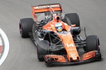 World © Octane Photographic Ltd. Formula 1 - Canadian Grand Prix - Friday Practice 1. Fernando Alonso - McLaren Honda MCL32. Circuit Gilles Villeneuve, Montreal, Canada. Friday 9th June 2017. Digital Ref: 1850LB1D2984