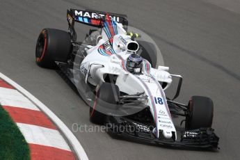 World © Octane Photographic Ltd. Formula 1 - Canadian Grand Prix - Friday Practice 1. Lance Stroll - Williams Martini Racing FW40. Circuit Gilles Villeneuve, Montreal, Canada. Friday 9th June 2017. Digital Ref: 1850LB1D3166