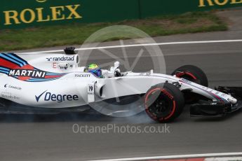 World © Octane Photographic Ltd. Formula 1 - Canadian Grand Prix - Friday Practice 1. Felipe Massa - Williams Martini Racing FW40. Circuit Gilles Villeneuve, Montreal, Canada. Friday 9th June 2017. Digital Ref: 1850LB1D3277