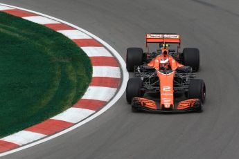 World © Octane Photographic Ltd. Formula 1 - Canadian Grand Prix - Friday Practice 1. Stoffel Vandoorne - McLaren Honda MCL32. Circuit Gilles Villeneuve, Montreal, Canada. Friday 9th June 2017. Digital Ref: 1850LB2D1606