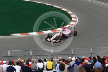 World © Octane Photographic Ltd. Formula 1 - Canadian Grand Prix - Friday Practice 1. Sergio Perez - Sahara Force India VJM10. Circuit Gilles Villeneuve, Montreal, Canada. Friday 9th June 2017. Digital Ref: 1850LB2D1628