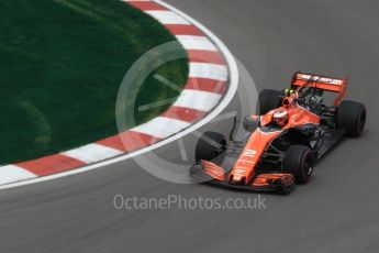 World © Octane Photographic Ltd. Formula 1 - Canadian Grand Prix - Friday Practice 1. Stoffel Vandoorne - McLaren Honda MCL32. Circuit Gilles Villeneuve, Montreal, Canada. Friday 9th June 2017. Digital Ref: 1850LB2D2123