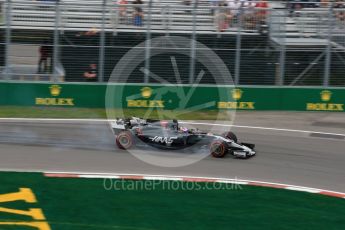 World © Octane Photographic Ltd. Formula 1 - Canadian Grand Prix - Friday Practice 1. Romain Grosjean - Haas F1 Team VF-17. Circuit Gilles Villeneuve, Montreal, Canada. Friday 9th June 2017. Digital Ref: 1850LB2D2529