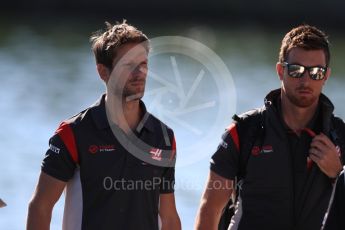 World © Octane Photographic Ltd. Formula 1 - Canadian Grand Prix - Saturday Paddock. Romain Grosjean - Haas F1 Team VF-17. Circuit Gilles Villeneuve, Montreal, Canada. Saturday 10th June 2017. Digital Ref: 1849LB1D4768