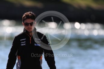 World © Octane Photographic Ltd. Formula 1 - Canadian Grand Prix - Saturday Paddock. Sergio Perez - Sahara Force India. Circuit Gilles Villeneuve, Montreal, Canada. Saturday 10th June 2017. Digital Ref: 1849LB1D4971