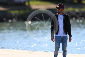 World © Octane Photographic Ltd. Formula 1 - Canadian Grand Prix - Saturday Paddock. Lewis Hamilton - Mercedes AMG Petronas F1 team. Circuit Gilles Villeneuve, Montreal, Canada. Saturday 10th June 2017. Digital Ref: 1849LB1D5225