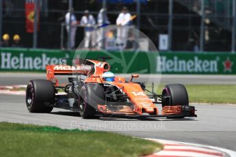 World © Octane Photographic Ltd. Formula 1 - Canadian Grand Prix - Saturday - Qualifying. Fernando Alonso - McLaren Honda MCL32. Circuit Gilles Villeneuve, Montreal, Canada. Saturday 10th June 2017. Digital Ref: 1854LB1D6208