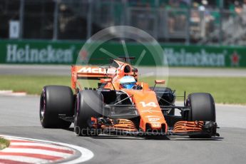 World © Octane Photographic Ltd. Formula 1 - Canadian Grand Prix - Saturday - Qualifying. Fernando Alonso - McLaren Honda MCL32. Circuit Gilles Villeneuve, Montreal, Canada. Saturday 10th June 2017. Digital Ref: 1854LB1D6404