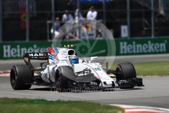 World © Octane Photographic Ltd. Formula 1 - Canadian Grand Prix - Saturday - Qualifying. Lance Stroll - Williams Martini Racing FW40. Circuit Gilles Villeneuve, Montreal, Canada. Saturday 10th June 2017. Digital Ref: 1854LB1D6665