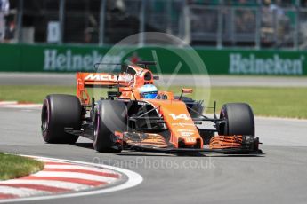 World © Octane Photographic Ltd. Formula 1 - Canadian Grand Prix - Saturday - Qualifying. Fernando Alonso - McLaren Honda MCL32. Circuit Gilles Villeneuve, Montreal, Canada. Saturday 10th June 2017. Digital Ref: 1854LB1D6725