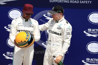 World © Octane Photographic Ltd. Formula 1 - Canadian Grand Prix - Saturday - Qualifying. Lewis Hamilton and Valtteri Bottas - Mercedes AMG Petronas F1 W08 EQ Energy+. Circuit Gilles Villeneuve, Montreal, Canada. Saturday 10th June 2017. Digital Ref: 1854LB1D7058